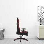 28 Inch Red Faux Leather Swivel Arm Chair With Cushion
