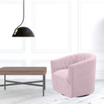 31-Inch Blush Velvet Tufted Swivel Barrel Accent Chair 10 31-Inch Blush Velvet Tufted Swivel Barrel Accent Chair