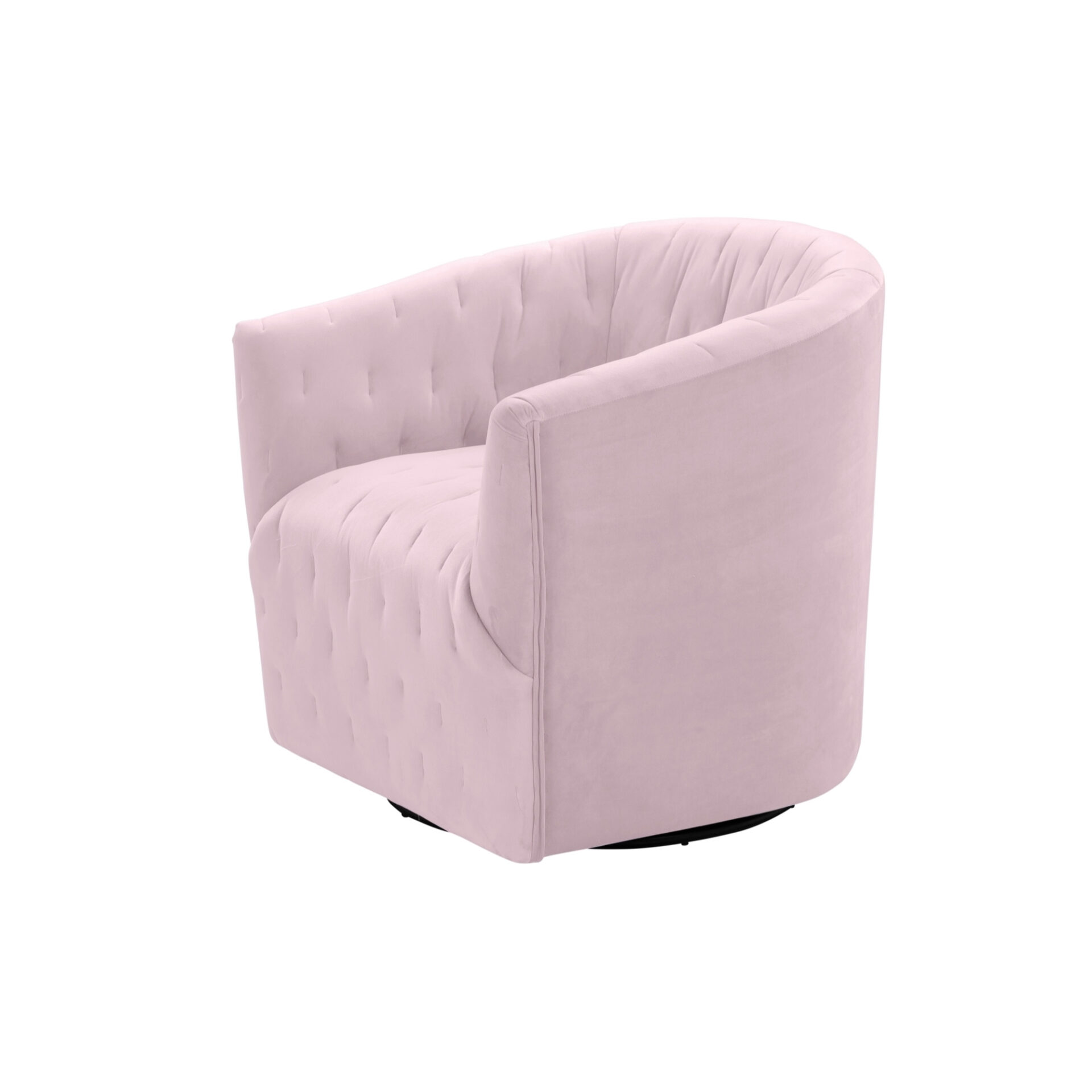 31-Inch Blush Velvet Tufted Swivel Barrel Accent Chair 1 31-Inch Blush Velvet Tufted Swivel Barrel Accent Chair