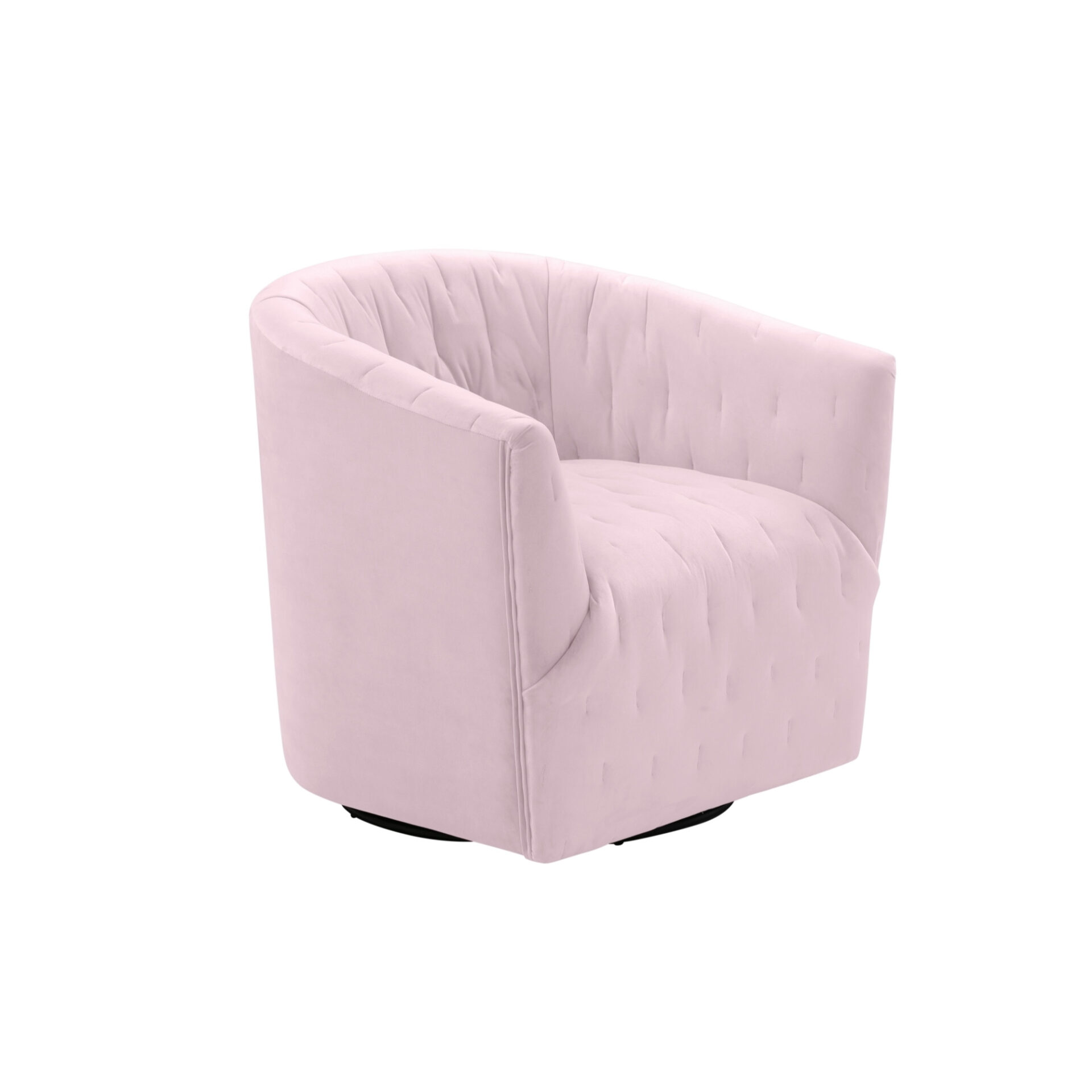 31-Inch Blush Velvet Tufted Swivel Barrel Accent Chair 2 31-Inch Blush Velvet Tufted Swivel Barrel Accent Chair - Image 2