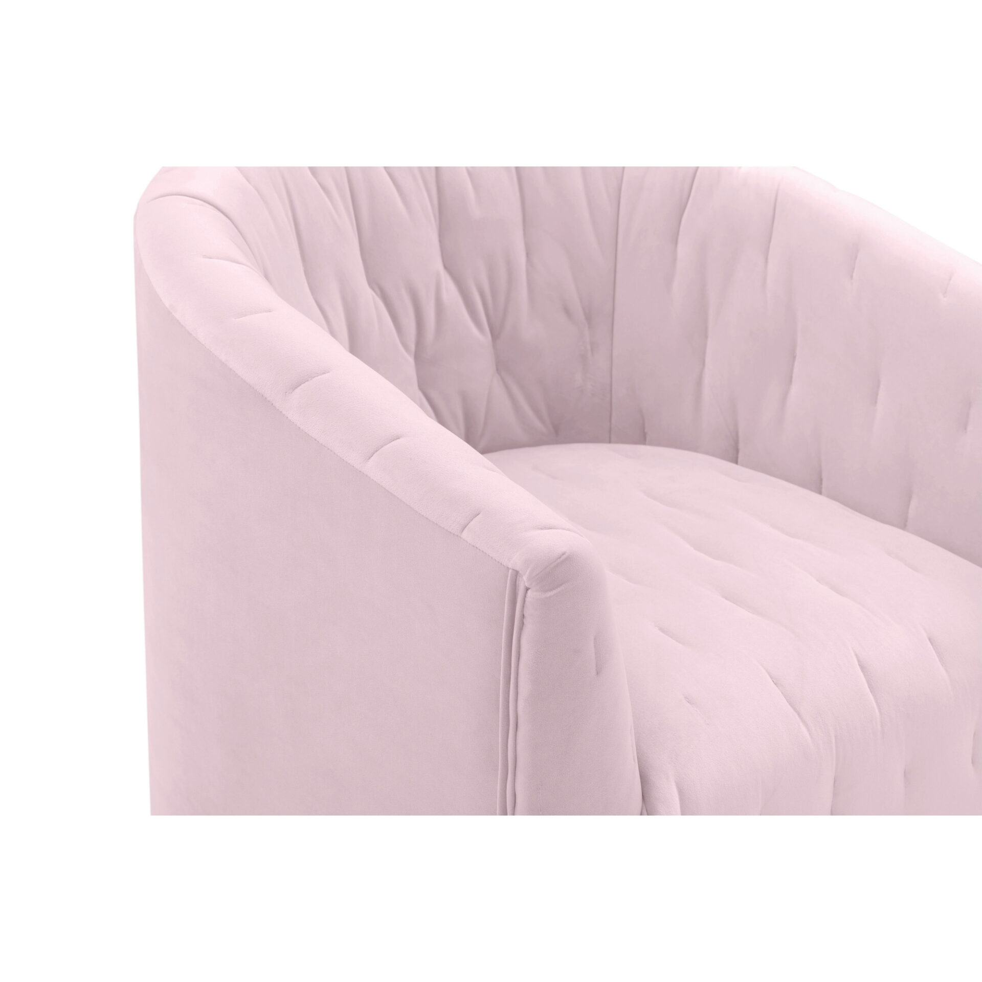 31-Inch Blush Velvet Tufted Swivel Barrel Accent Chair 3 31-Inch Blush Velvet Tufted Swivel Barrel Accent Chair - Image 3