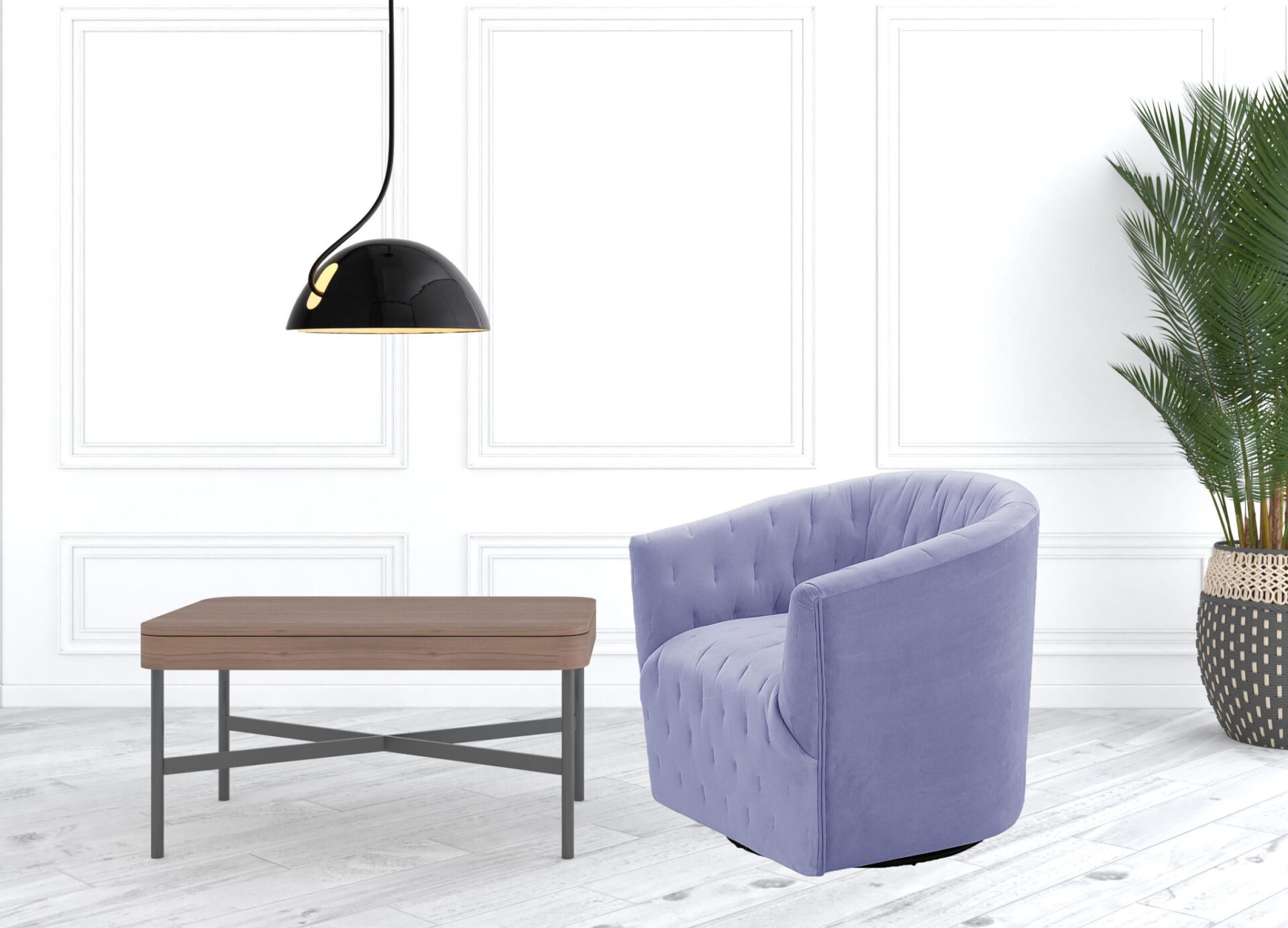 31 Inch Lilac Velvet Tufted Swivel Barrel Accent Chair 4 31 Inch Lilac Velvet Tufted Swivel Barrel Accent Chair - Image 4