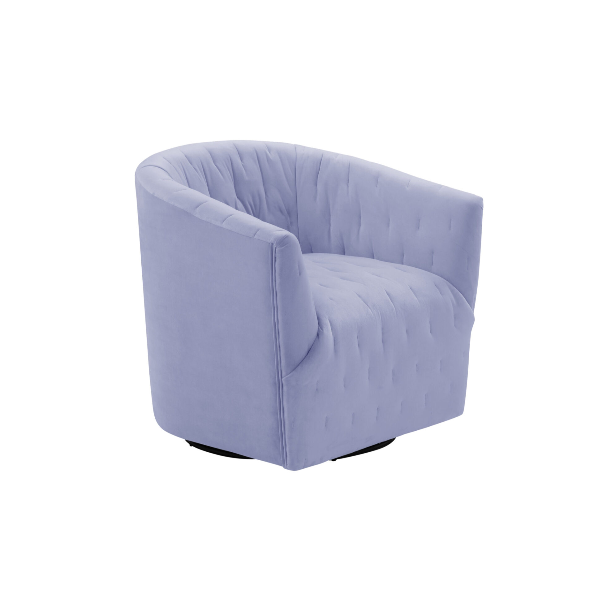 31 Inch Lilac Velvet Tufted Swivel Barrel Accent Chair 2 31 Inch Lilac Velvet Tufted Swivel Barrel Accent Chair - Image 2