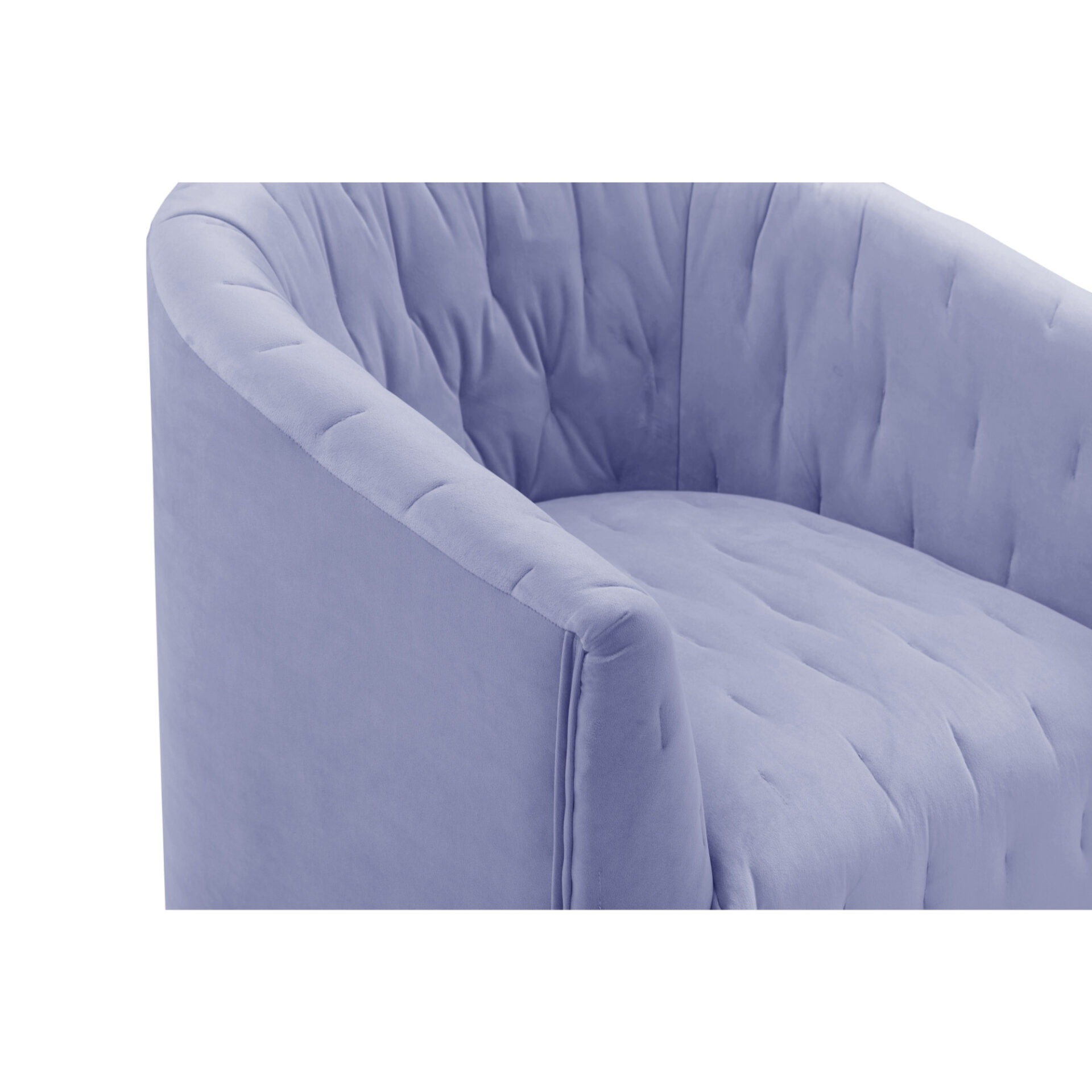 31 Inch Lilac Velvet Tufted Swivel Barrel Accent Chair 3 31 Inch Lilac Velvet Tufted Swivel Barrel Accent Chair - Image 3