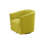 31-Inch Yellow Velvet Tufted Swivel Barrel Accent Chair