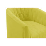 31-Inch Yellow Velvet Tufted Swivel Barrel Accent Chair
