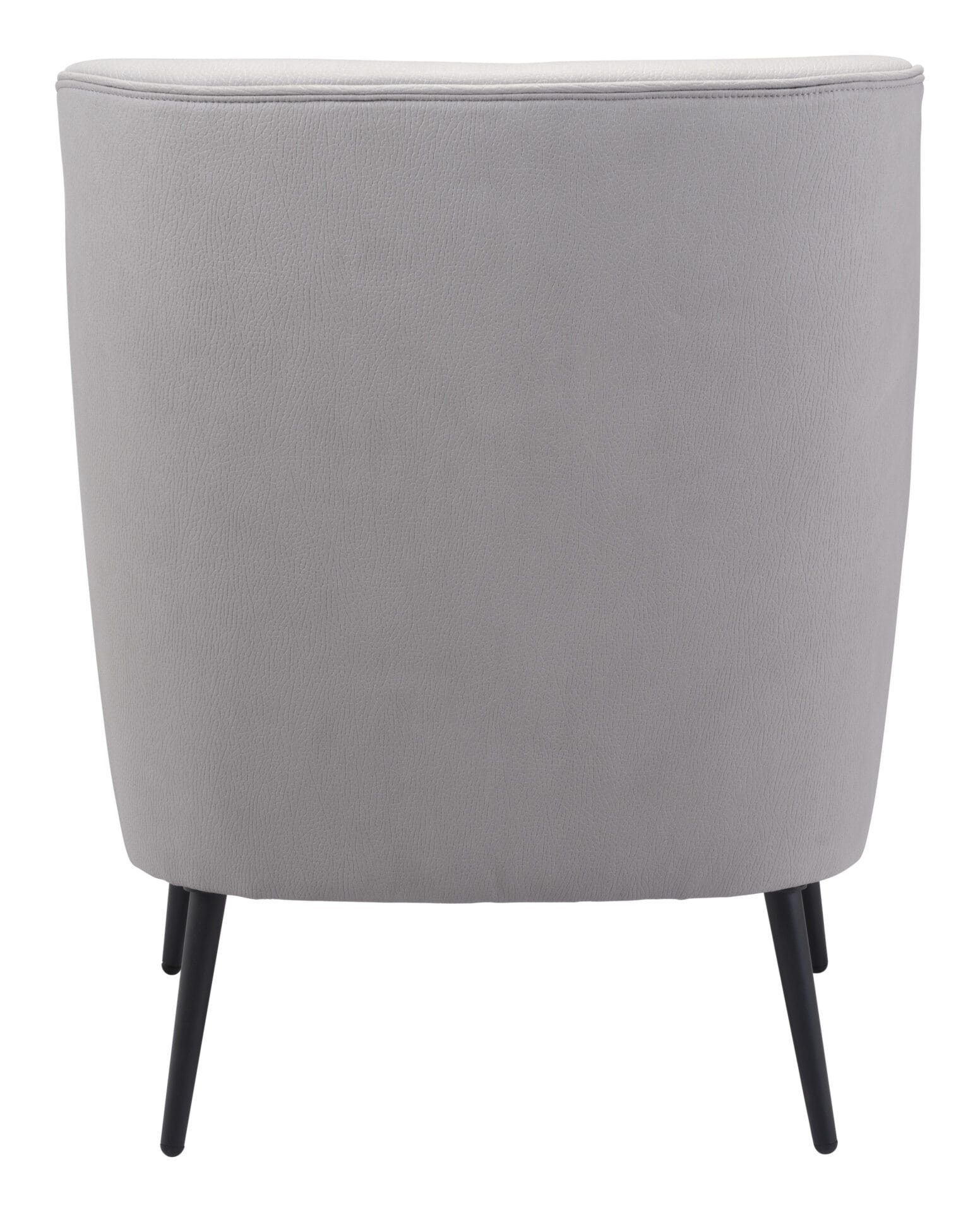Boho Chic Gray Accent Chair with Faux Leather and Steel Legs 5 Boho Chic Gray Accent Chair with Faux Leather and Steel Legs - Image 5
