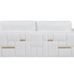 White Top Grain Leather Five Person Modern Sofa Set