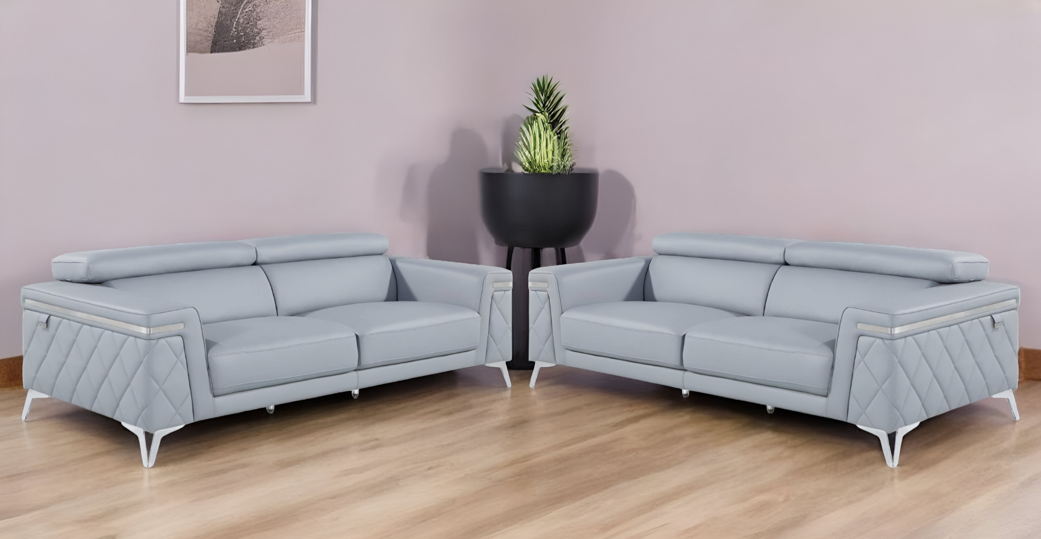 Blue Four-Person Seating Set with Solid Wood Frame 10 Blue Four-Person Seating Set with Solid Wood Frame