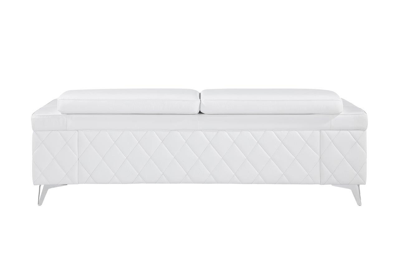 Indoor White Italian Leather 5-Person Seating Set with Loveseat 6 Indoor White Italian Leather 5-Person Seating Set with Loveseat - Image 6