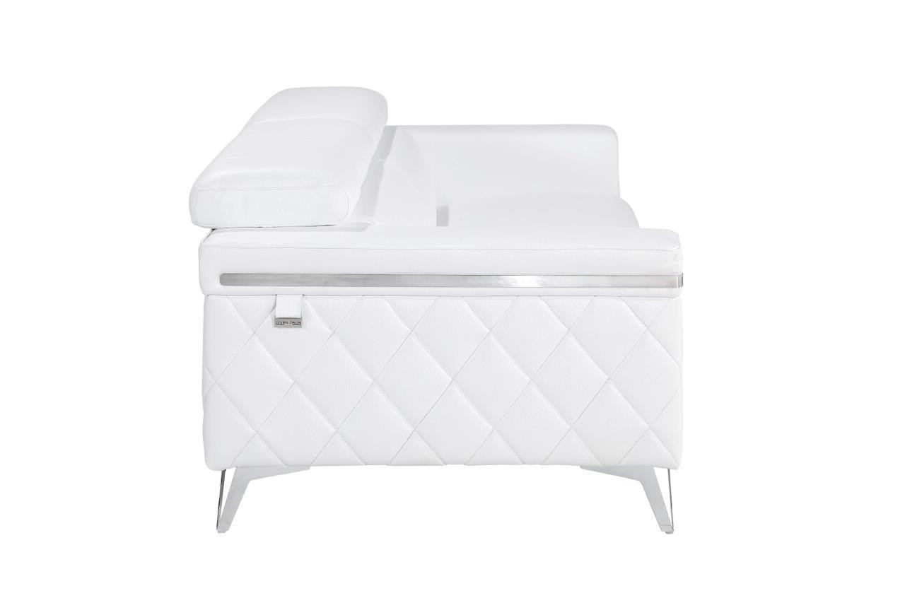 Indoor White Italian Leather 5-Person Seating Set with Loveseat 7 Indoor White Italian Leather 5-Person Seating Set with Loveseat - Image 7