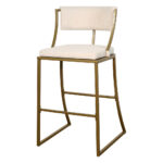 30 Inch Beige and Brass Steel Low Back Bar Stool 10 30 Inch Beige and Brass Steel Low Back Bar Stool