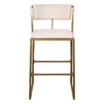 30 Inch Beige and Brass Steel Low Back Bar Stool 12 30 Inch Beige and Brass Steel Low Back Bar Stool