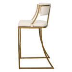 30 Inch Beige and Brass Steel Low Back Bar Stool 13 30 Inch Beige and Brass Steel Low Back Bar Stool