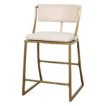25 Inch Beige and Brass Steel Low Back Bar Stool 10 25 Inch Beige and Brass Steel Low Back Bar Stool