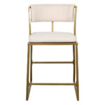 25 Inch Beige and Brass Steel Low Back Bar Stool 12 25 Inch Beige and Brass Steel Low Back Bar Stool