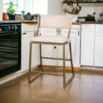 25 Inch Beige and Brass Steel Low Back Bar Stool 11 25 Inch Beige and Brass Steel Low Back Bar Stool