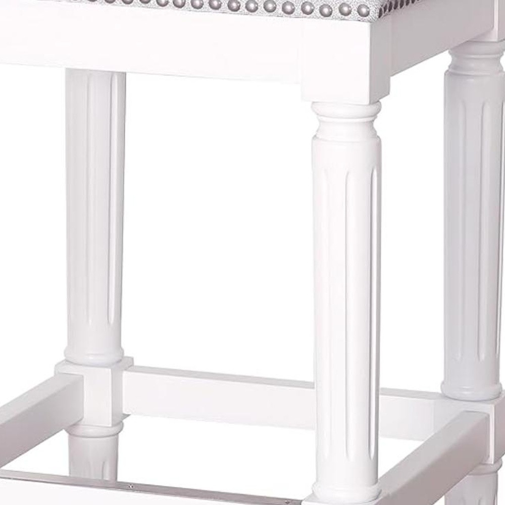 31-Inch Light Gray and White Backless Bar Stool 3 31-Inch Light Gray and White Backless Bar Stool - Image 3