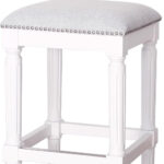 31-Inch Light Gray and White Backless Bar Stool 9 31-Inch Light Gray and White Backless Bar Stool