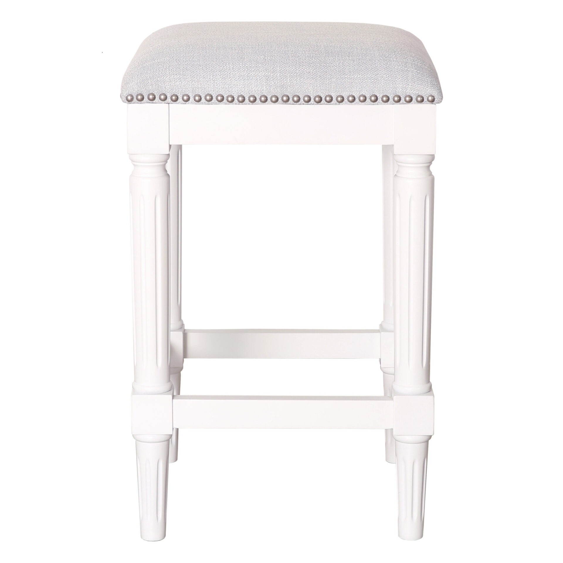 27 Inch Gray and Antiqued White Backless Counter Height Bar Stool 1 27 Inch Gray and Antiqued White Backless Counter Height Bar Stool