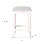 27 Inch Gray and Antiqued White Backless Counter Height Bar Stool 16 27 Inch Gray and Antiqued White Backless Counter Height Bar Stool