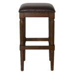 31 Inch Brown Wood Backless Bar Height Stool With Footrest 8 31 Inch Brown Wood Backless Bar Height Stool With Footrest