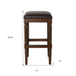 31 Inch Brown Wood Backless Bar Height Stool With Footrest 14 31 Inch Brown Wood Backless Bar Height Stool With Footrest