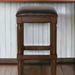 31 Inch Brown Wood Backless Bar Height Stool With Footrest 9 31 Inch Brown Wood Backless Bar Height Stool With Footrest