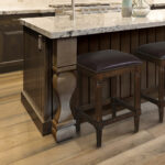 27 Inch Brown Backless Solid Wood Counter Height Bar Stool