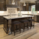 27 Inch Brown Backless Solid Wood Counter Height Bar Stool