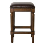 27 Inch Brown Backless Solid Wood Counter Height Bar Stool