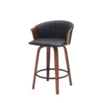 26 Inch Black and Wood Brown Swivel Counter Height Bar Stool 14 26 Inch Black and Wood Brown Swivel Counter Height Bar Stool