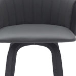 26-Inch Gray and Black Swivel Counter Height Bar Stool