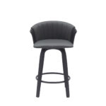 26-Inch Gray and Black Swivel Counter Height Bar Stool