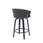 26-Inch Gray and Black Swivel Counter Height Bar Stool