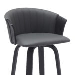 26-Inch Gray and Black Swivel Counter Height Bar Stool
