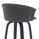 26-Inch Gray and Black Swivel Counter Height Bar Stool