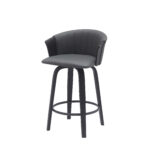 26-Inch Gray and Black Swivel Counter Height Bar Stool