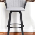 26-Inch Light Gray and Black Swivel Bar Stool with Arms 10 26-Inch Light Gray and Black Swivel Bar Stool with Arms