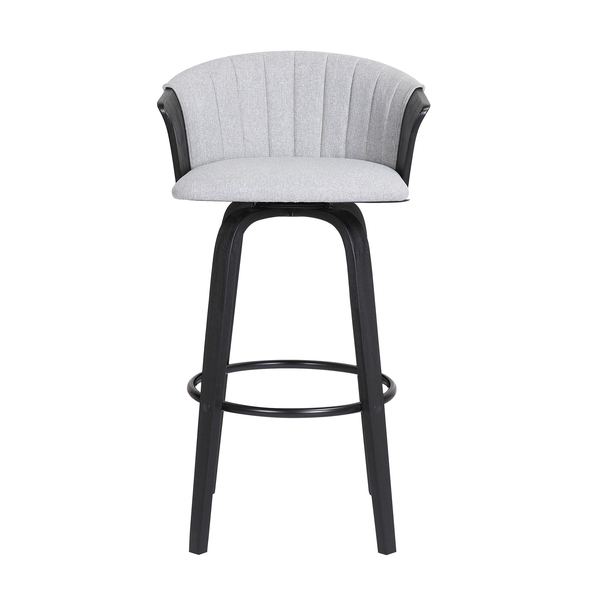 26-Inch Light Gray and Black Swivel Bar Stool with Arms 3 26-Inch Light Gray and Black Swivel Bar Stool with Arms - Image 3