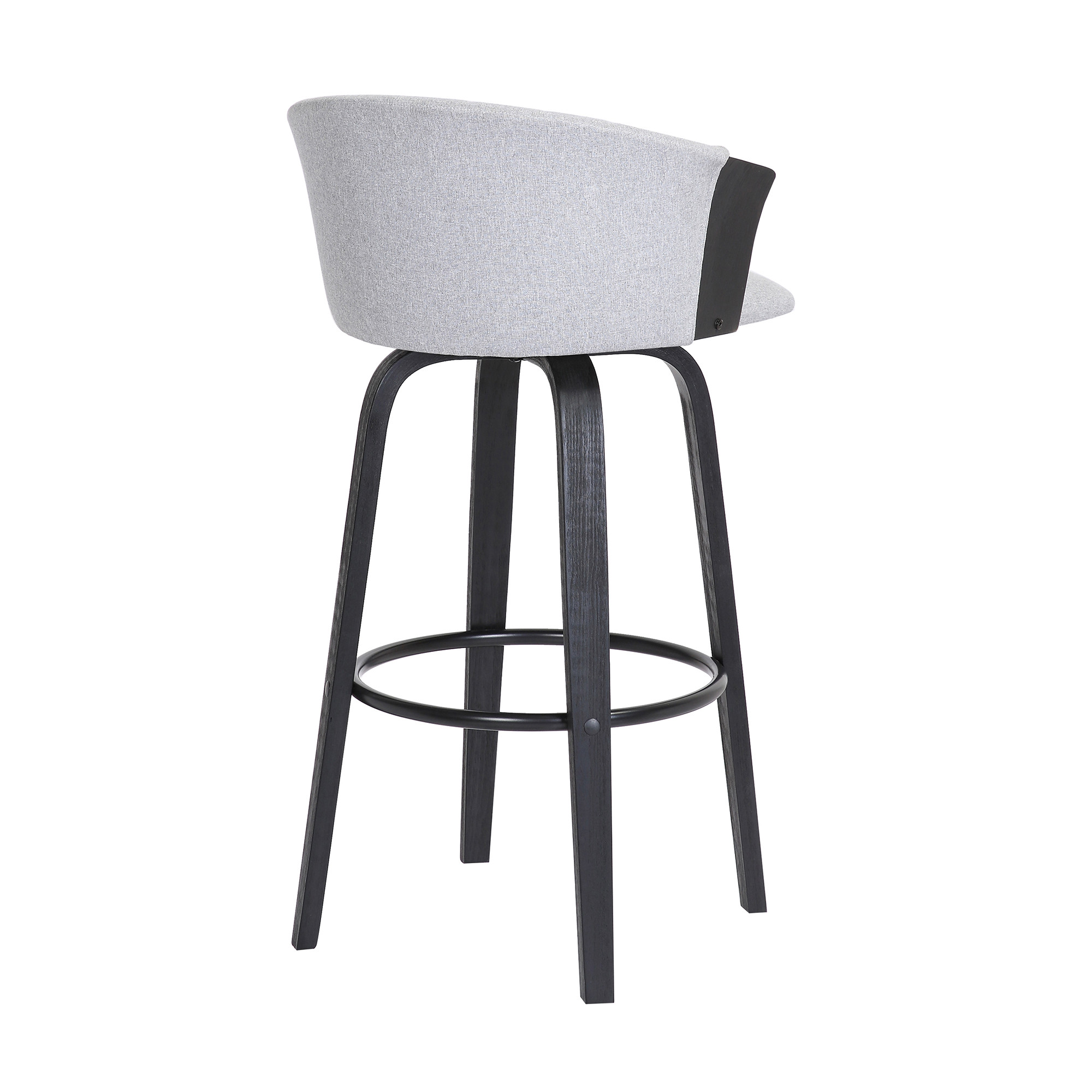 26-Inch Light Gray and Black Swivel Bar Stool with Arms 5 26-Inch Light Gray and Black Swivel Bar Stool with Arms - Image 5