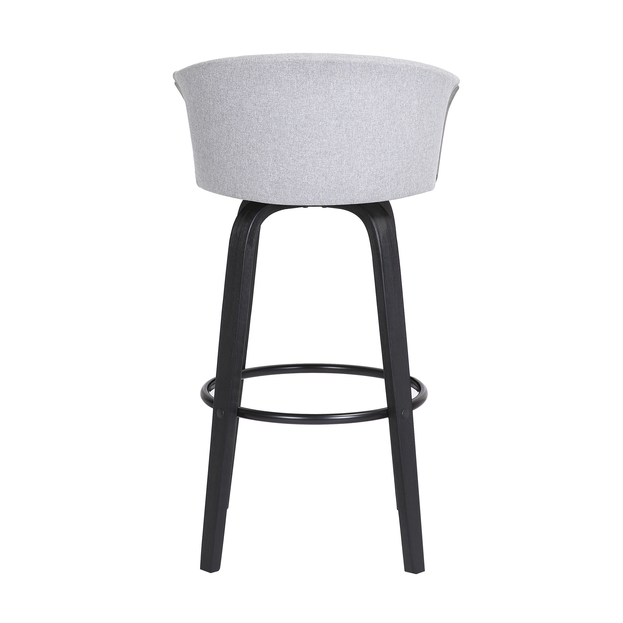 26-Inch Light Gray and Black Swivel Bar Stool with Arms 6 26-Inch Light Gray and Black Swivel Bar Stool with Arms - Image 6