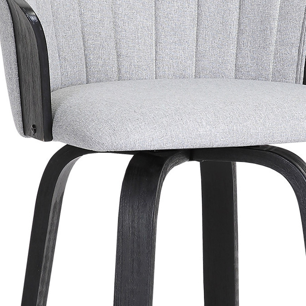 26-Inch Light Gray and Black Swivel Bar Stool with Arms 8 26-Inch Light Gray and Black Swivel Bar Stool with Arms - Image 8