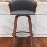 30-Inch Gray and Wood Brown Swivel Bar Stool 10 30-Inch Gray and Wood Brown Swivel Bar Stool
