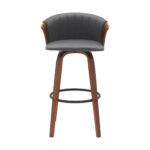 30-Inch Gray and Wood Brown Swivel Bar Stool 11 30-Inch Gray and Wood Brown Swivel Bar Stool