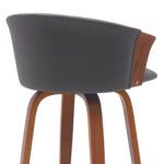 30-Inch Gray and Wood Brown Swivel Bar Stool 16 30-Inch Gray and Wood Brown Swivel Bar Stool