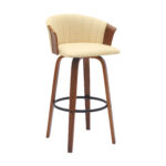 30 Inch Cream and Wood Brown Swivel Bar Stool 12 30 Inch Cream and Wood Brown Swivel Bar Stool