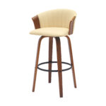 30 Inch Cream and Wood Brown Swivel Bar Stool 14 30 Inch Cream and Wood Brown Swivel Bar Stool