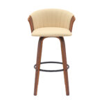 30 Inch Cream and Wood Brown Swivel Bar Stool 11 30 Inch Cream and Wood Brown Swivel Bar Stool