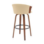 30 Inch Cream and Wood Brown Swivel Bar Stool 13 30 Inch Cream and Wood Brown Swivel Bar Stool